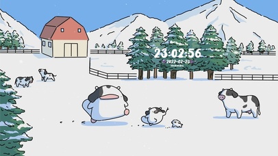 可爱冬季小奶牛