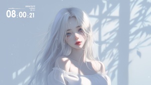 清纯白发少女