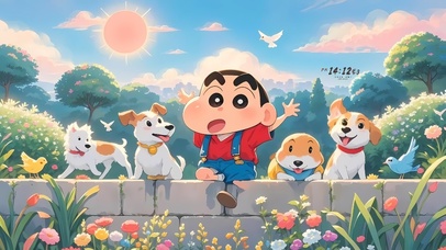 墙头小新和狗狗