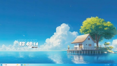 蓝天白云树木桌面主题