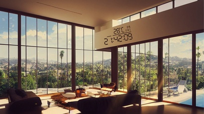 午后阳光落地窗客厅