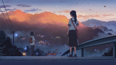 4K唯美治愈动漫放学路上