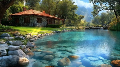 护眼山边清水房屋