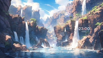 【4K】山泉瀑布