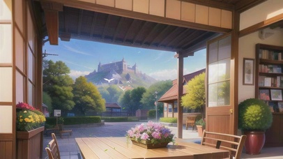 小屋门外的风景