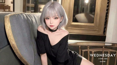 奶奶灰短发的女孩