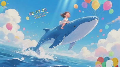 蓝色鲸鱼与小女孩