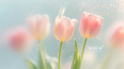 4K 唯美透亮郁金香