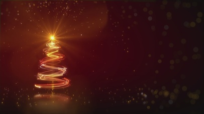 雪花飘落粒子圣诞树(无限循环)