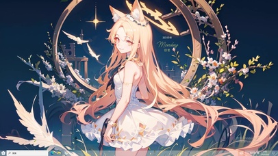 4k圆环狐耳可爱白裙美少女