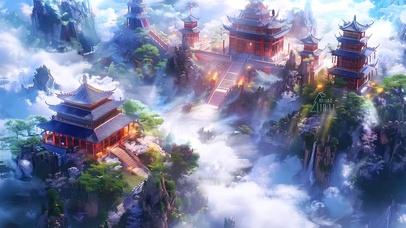 4k云雾仙境古镇