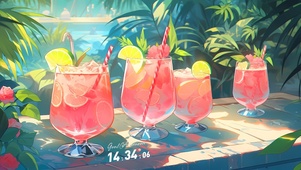 清新夏日森林果汁
