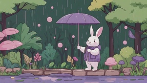 森林下雨天