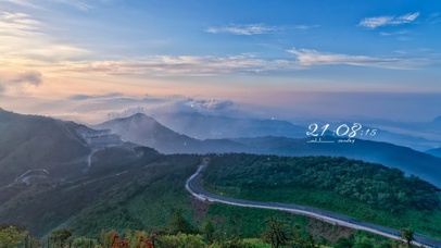 4K 唯美山顶道路云海