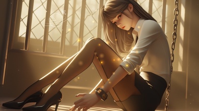 头发瀑布般，乌黑亮丽，触感柔软