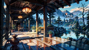 治愈小溪古阁