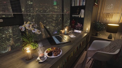 雨天舒适卧室学习氛围