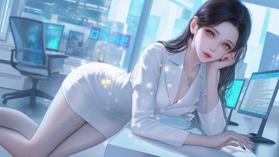 白衣清纯长发美女