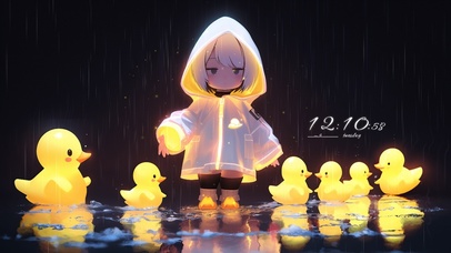 动漫可爱鸭小女孩