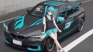 唯美香车美女-初音
