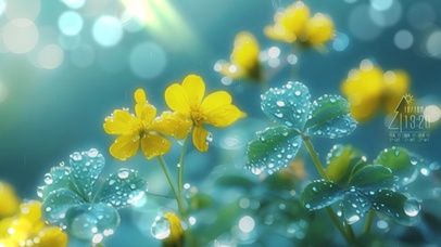 露珠野花雨