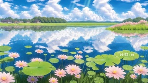 荷花池塘