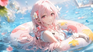 夏日泳池嬉戏