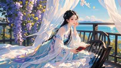 古风少女惬意午后