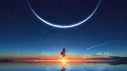 简约浪漫 夜空下的少女