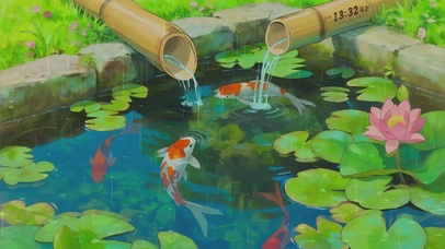 护眼绿景——雨中的荷塘