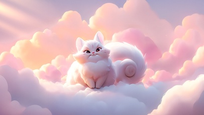 云朵中的猫咪