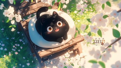 可爱小黑猫