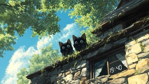 屋顶上的猫咪