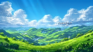 绿色护眼山谷风景
