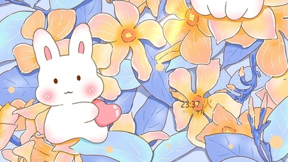 呆萌捧心小白兔