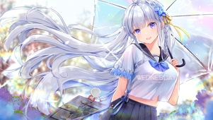 夏日打伞女孩