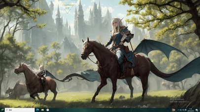 4k中世纪西欧骑士森林美少女