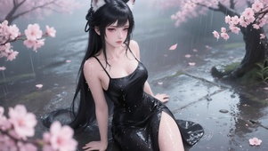 桃林烟雨-狸狸
