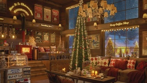 唯美治愈浪漫圣诞雪景房间