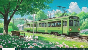 蓝天白云树木桌面主题