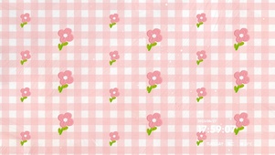 粉色格纹油画小花