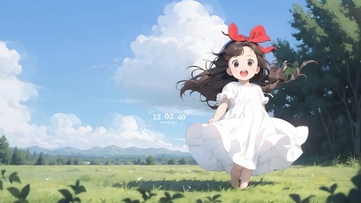 可爱小白裙女孩