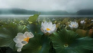 朦胧荷花