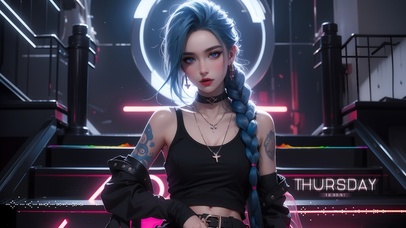 蓝发美女金克斯