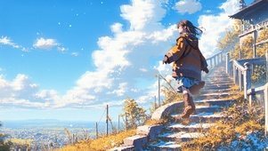 唯美雪景少女
