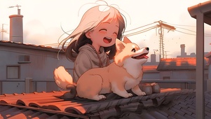 开心狗狗少女