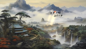 水墨江山图