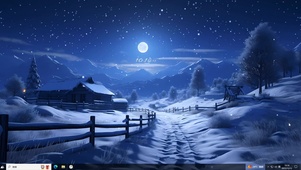4K雪夜美景主题