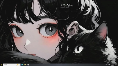  少女与黑猫
