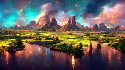 4K唯美治愈梦幻星空田野湖景